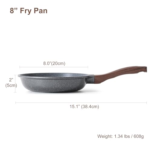 Nonstick Frying Pan Skillet (8 Inch / Gray)