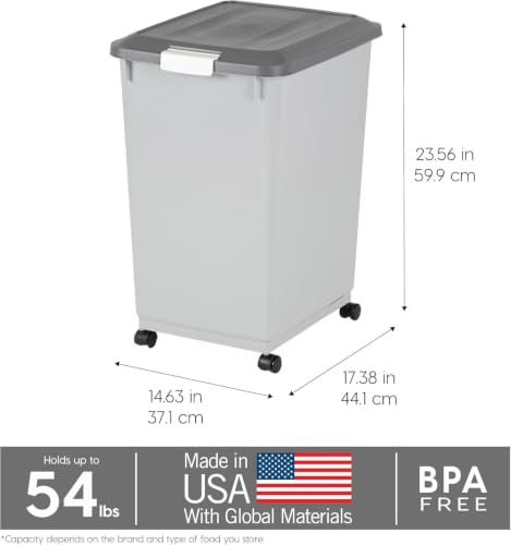 Dog Food Storage Container (54 lbs / Gray/Dark Gray)