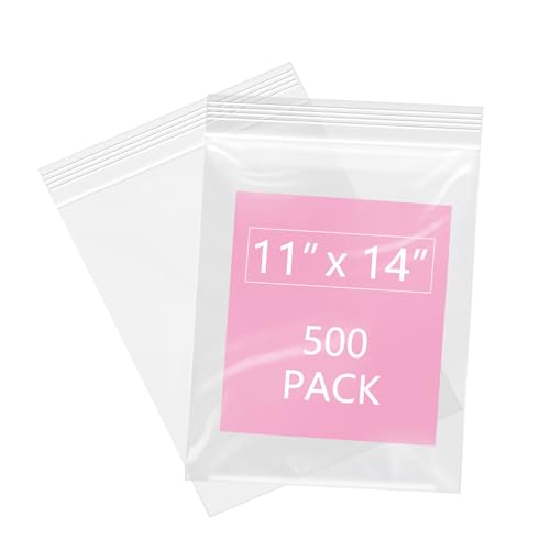 500 Pcs 11" x 14" Reclosable Plastic Zip Poly Bags