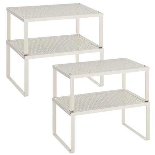 Set of 4 Metal Spice Racks (Oatmeal Beige / 4 Tiers (9"D x 12.6"W))