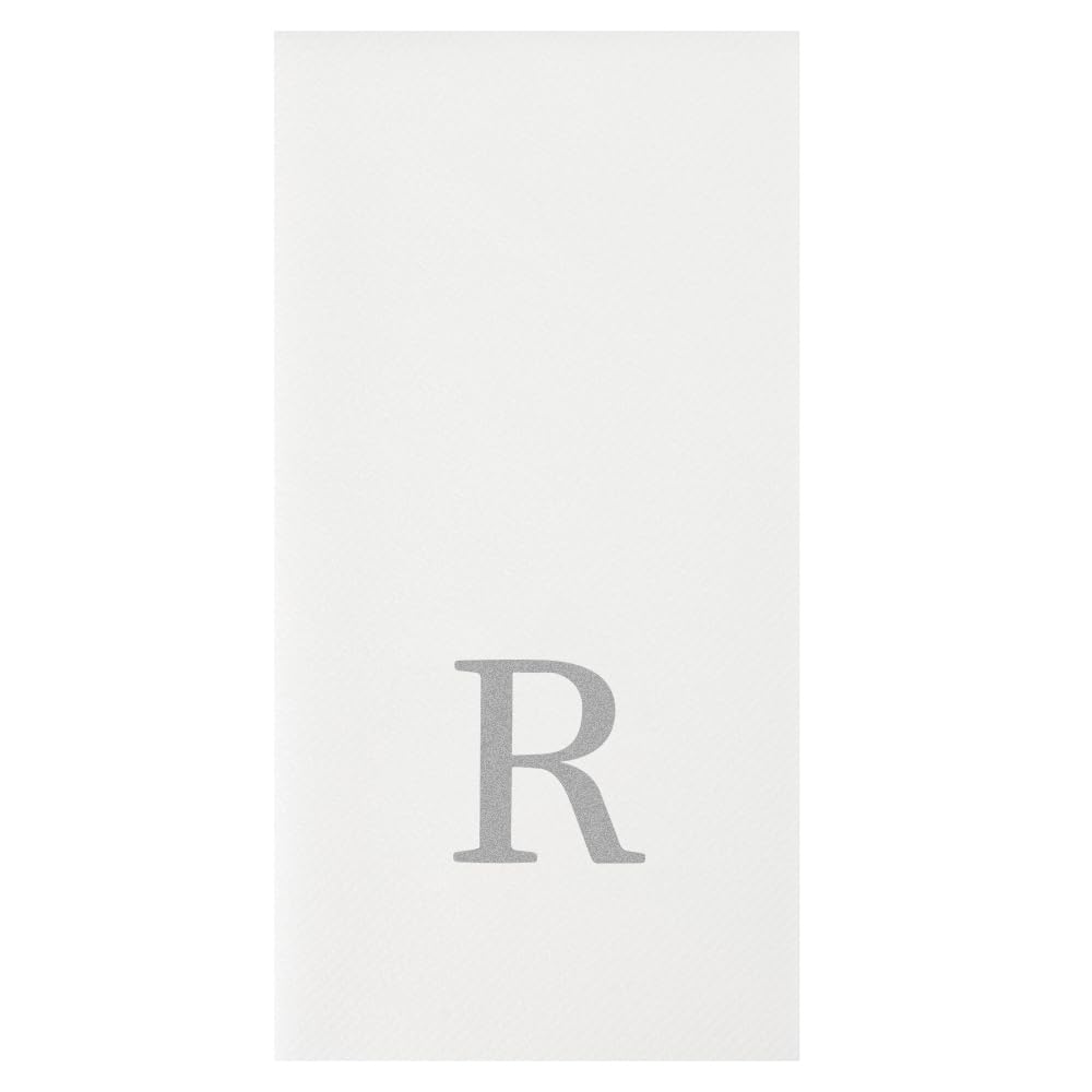 Silver R White Linen Feel Guest Towel Napkin (Silver / 2000 Count / R)
