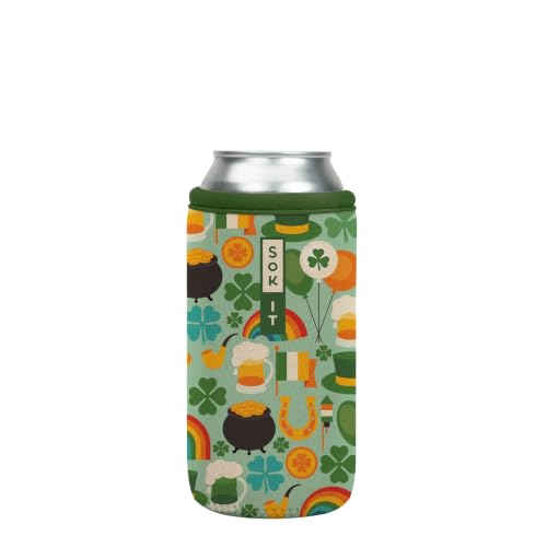 CanSok Sleeve for Beer & Soda Insulated Neoprene Cover (Irish Charm / 16oz Can Sleeve)