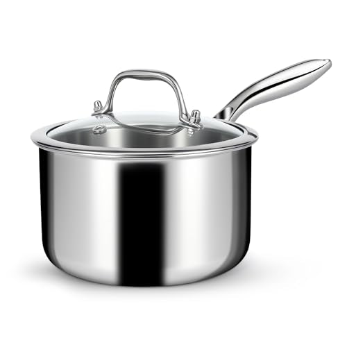 3 Ply Stainless Steel Saucepan with Lid (2 Quarts)