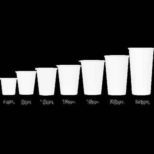 24 oz Paper Hot Coffee Cups [500 ct] White Disposable Cup for Hot (24 OZ / White)