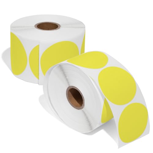 2" Circle Yellow Direct Thermal Labels (Yellow)