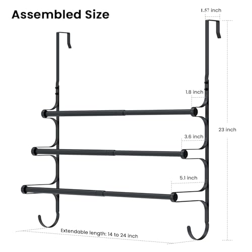 Over The Door Towel Rack (17.32"L / Matte Black)