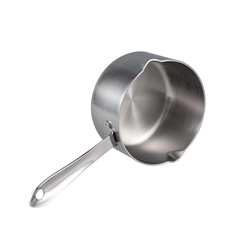 Milk Butter Warmer Mini Butter Melting Pot Coffee Maker with Dual Pour Spout 18 (0.6 Quarts)