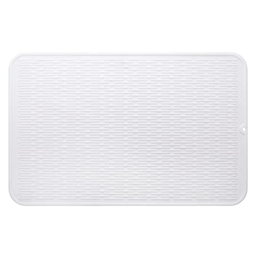 Silicone Dish Drying Mat for Multiple Usage (White / 28"L x 18"W)