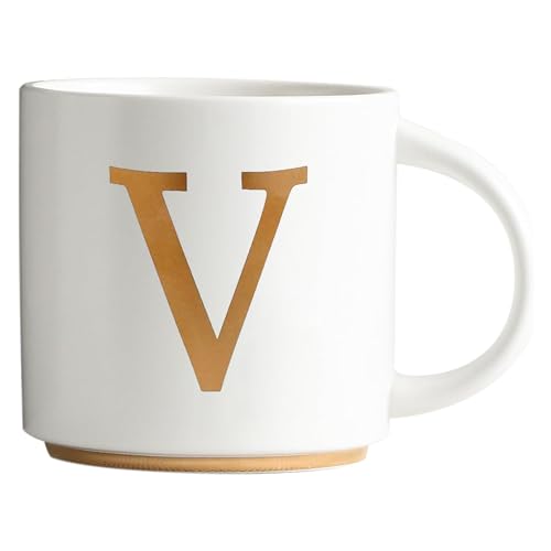 Monogram Ceramic Mugs (gold-V)