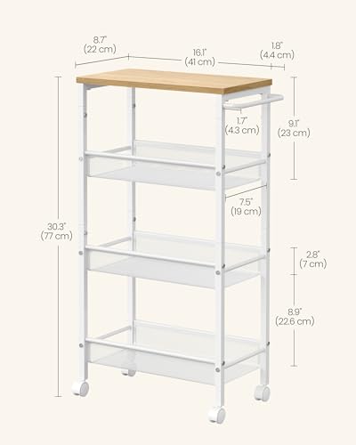 4 Tier Slim Rolling Storage cart with Wheels