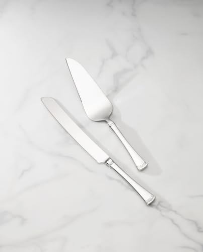 Portola Silverware Cake Knife & Server Dessert Set (2-Piece Dessert Set)