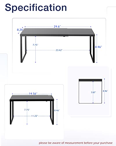 Expandable Cabinet Shelf (Black / 8.26’’D * 14.56-24.6’’W * 8.46’’H)