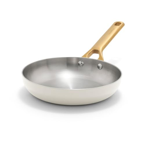 Stainless Steel Tri (8" Frying Pan Skillet / Cream White)