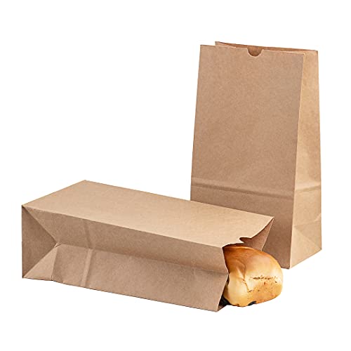 Bag Tek 12 LB Disposable Lunch Bags 100 Sturdy Take (12 lb / Kraft)