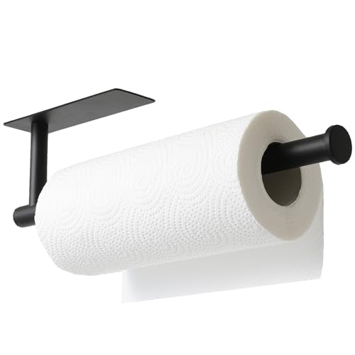 Under Cabinet Paper Towel Holder for Kitchen (Matte Black 1pc)