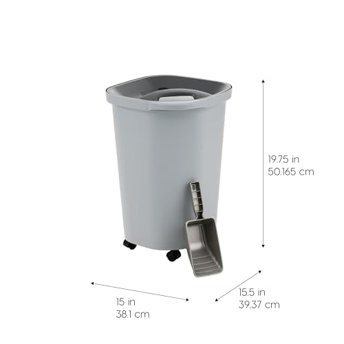Dog Food Storage Container (25 lbs / Gray/Dark Gray)