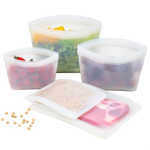 Silicone Bags for Food Storage (Translucent | 5 Size | 5 Pack)