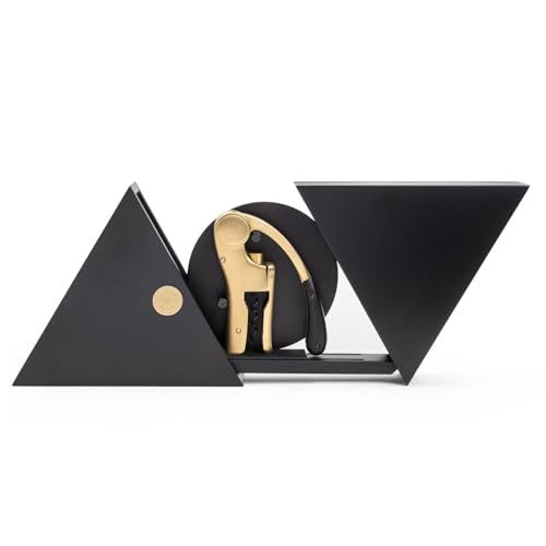 L’Atelier du Vin Geometry Lever Corkscrew Set (Oeno Motion Black and Gold Geometry)