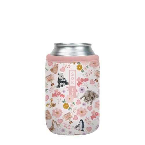 CanSok Sleeve for Beer & Soda Insulated Neoprene Cover (Wild About Mom / 12oz Can Sleeve)