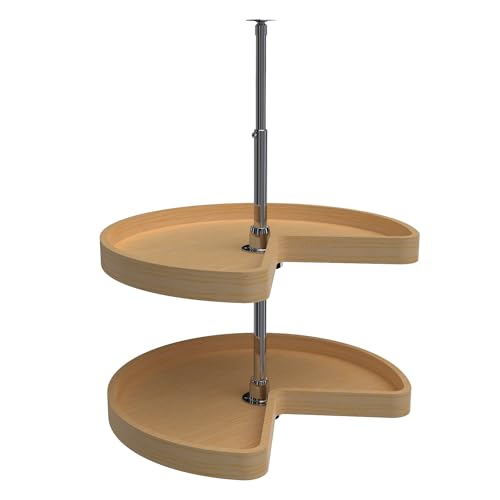 32" Kidney Shaped Dual Tier Lazy Susan for Corner Base Cabinets (32" W)