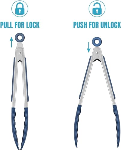 Small Silicone Kitchen Tongs 7 (Classic Blue)