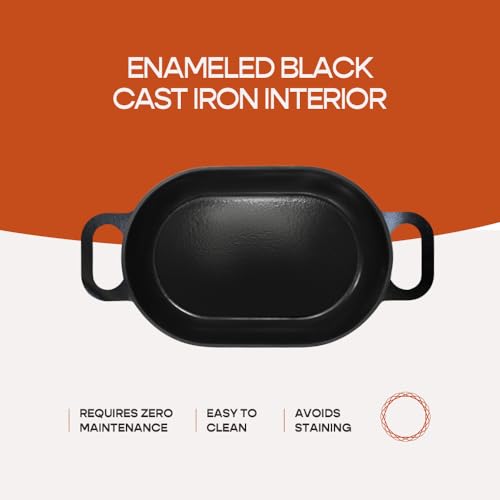 Enameled Cast Iron Dutch Oven for Professional Sourdough Bread Baking (Black)