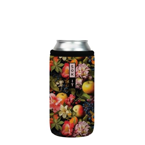CanSok Sleeve for Beer & Soda Insulated Neoprene Cover (Fruitful Harvest / 16oz Can Sleeve)