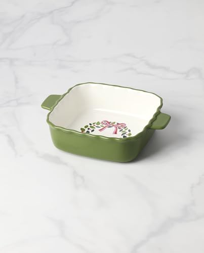 Evergreen Square Scallop Christmas Baking Dish (Square Scallop Baking Dish)