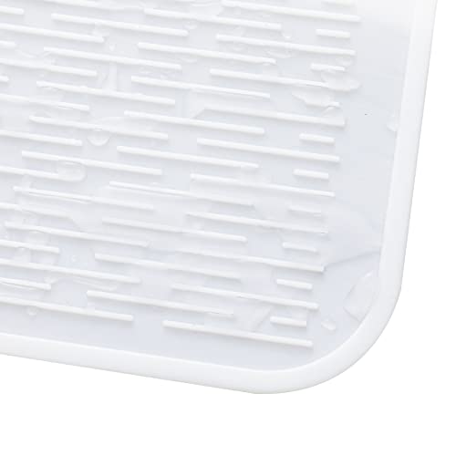 Silicone Dish Drying Mat for Multiple Usage (White / 28"L x 18"W)