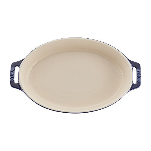 Ceramic Oval Baking Dish Set (2-piece / Dark Blue)