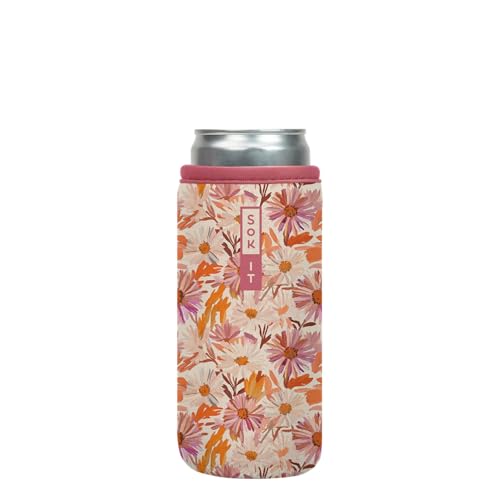 CanSok Sleeve for Beer & Soda Insulated Neoprene Cover (Pick Me Petals / 12oz Slim Can Sleeve)