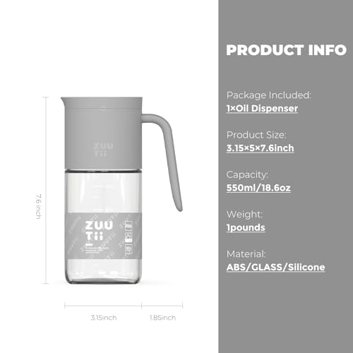 Olive Oil Dispenser Bottle 18.6oz (Gray)