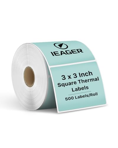 Green 3" x 3" Square Thermal Label Stickers (3"x3" / Green)