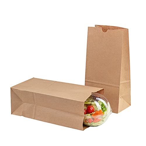 Bag Tek 8 LB Disposable Lunch Bags 100 Sturdy Take (8 lb / Kraft)
