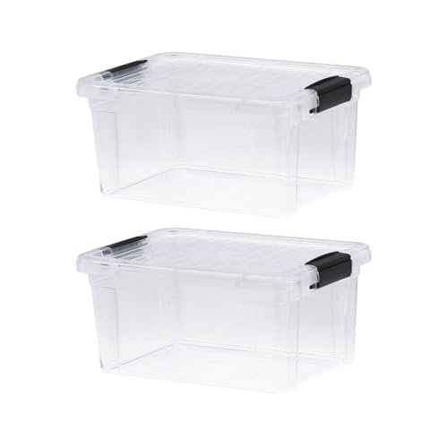 6.6 Quart Clear Plastic Storage Boxes with Lids (6.6 Quart)