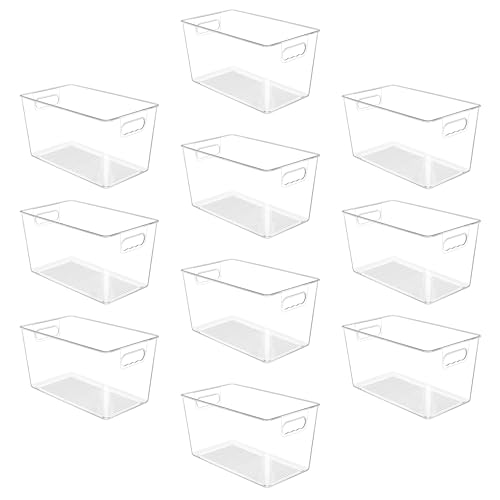 10 Pack Clear Storage Bins (XL(13"L x 7.4"W x 7"H))