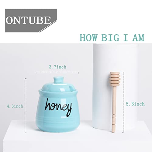 Honey Jar with Dipper and Lid (Turquoise)