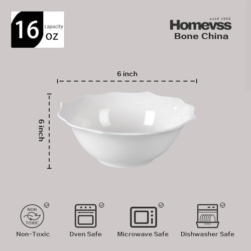 HomeVss New Bone China Dinnerware Set (Lotus / Service for 4 - 16pc Set)