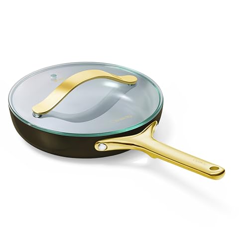 Non Stick Ceramic Frying Pan with Glass Lid (1x 10.5 IN / Black)