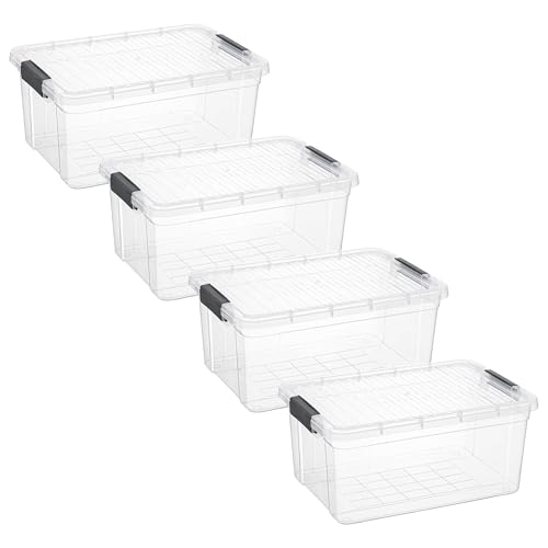 21 Quart Clear Plastic Storage Boxes with Lids (21 Quarts)