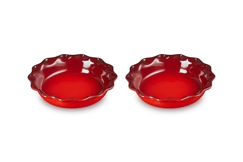 Stoneware Set of 2 Heritage Fluted Pie Dish (Cerise)