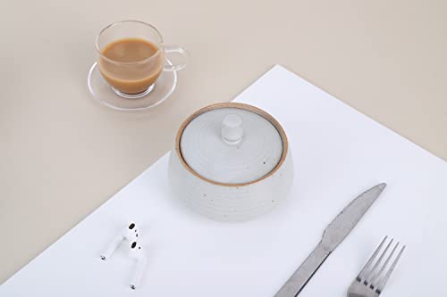 Small Kitchen Ceramic Canister Storage Jar with Lid White (White)