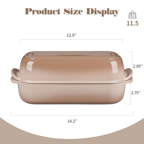Enameled Cast Iron Loaf Pan with Lid (Mocha)