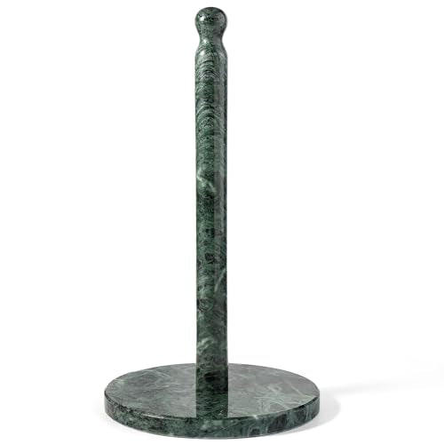 Italian Natural Marble Paper Towel Holder Countertop (Green Marble-alpi Green / 7" Base)