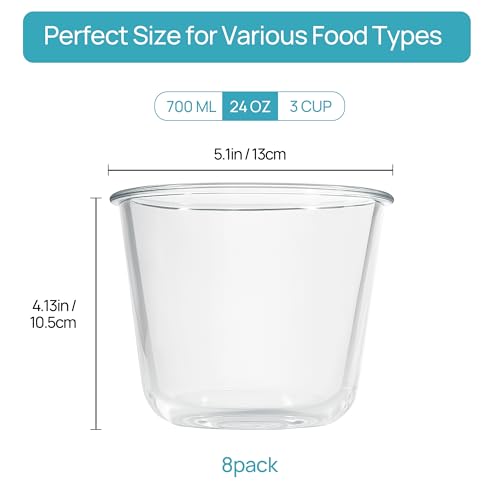 10Pack 22oz and 5pack Glass Storage Containers with Snap Airtight Lids (24oz)
