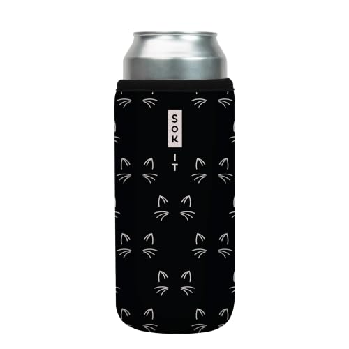 CanSok Sleeve for Beer & Soda Insulated Neoprene Cover (Mystical Meows / 25oz Can Sleeve)