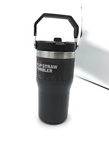 IceFlow Flip Straw Tumbler with Handle 20 oz (Charcoal / 20 Ounces)