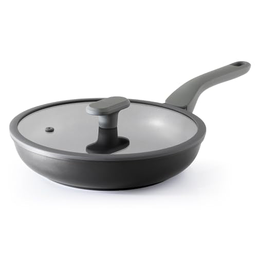 Nonstick Frying Pan with Lid (8" W/Lid / Black Sesame)