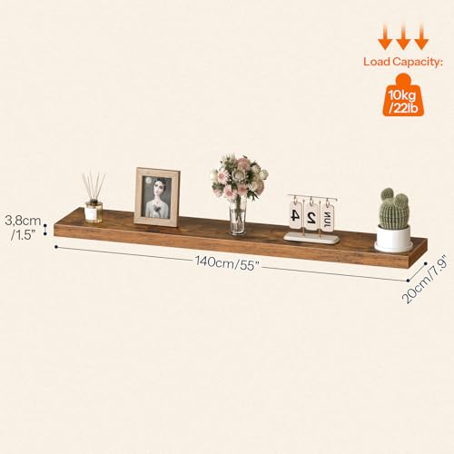 Floating Shelves for Wall (Rustic Brown / 55 Inches)