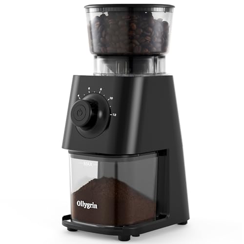 Conical Burr Coffee Grinder Electric (Black)